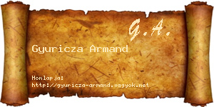 Gyuricza Armand névjegykártya
