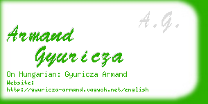 armand gyuricza business card